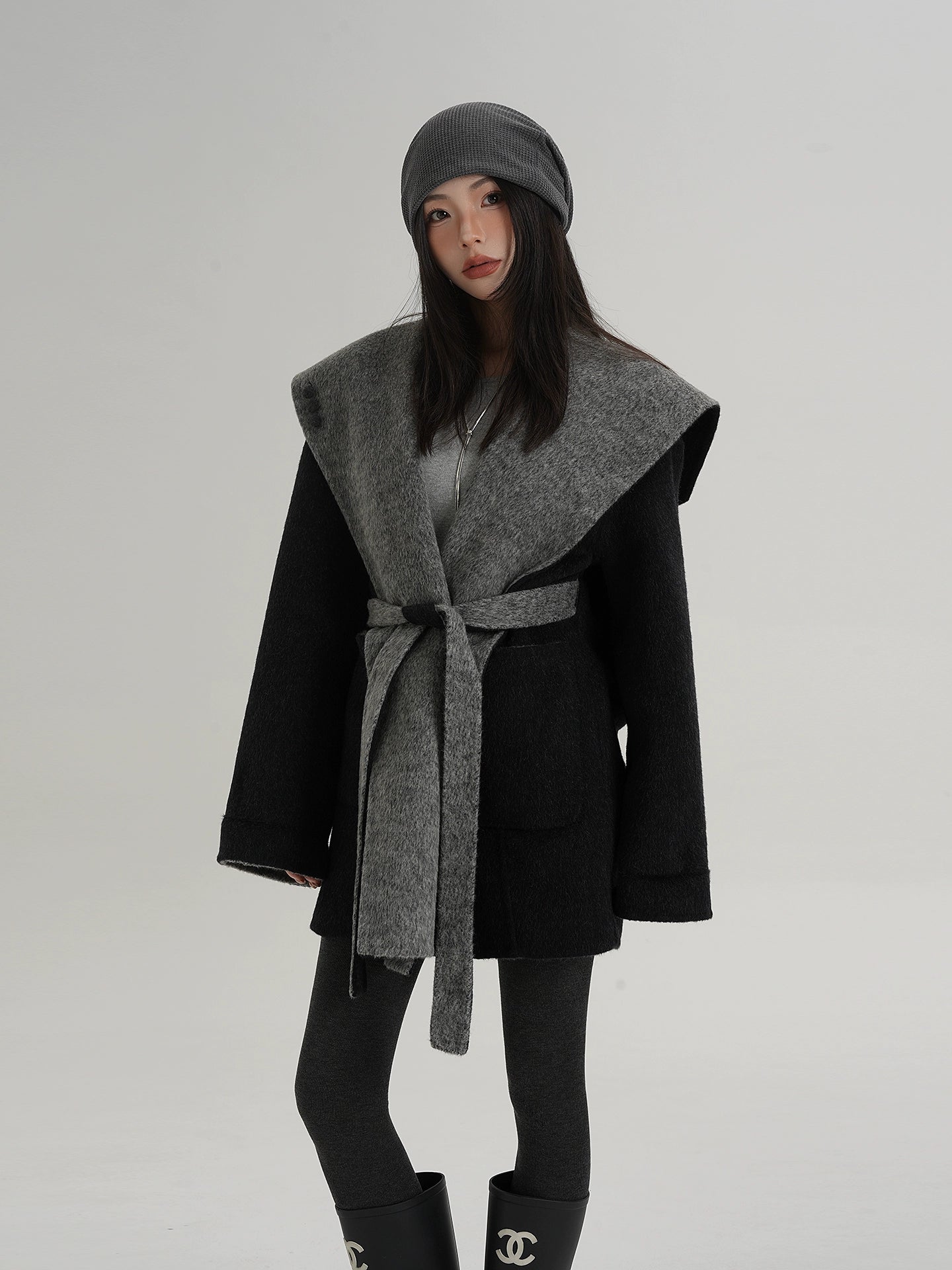 Drop Shoulder Mid Length Coat SRS0388