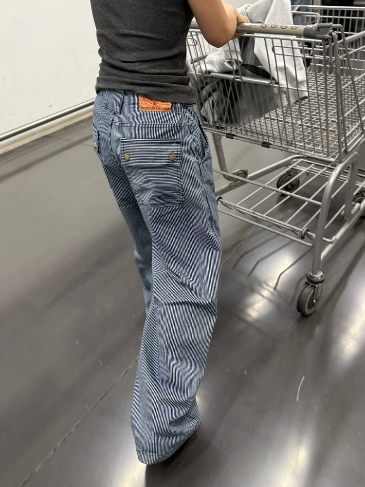 Embroidered Casual Stripe Jeans CYE0026