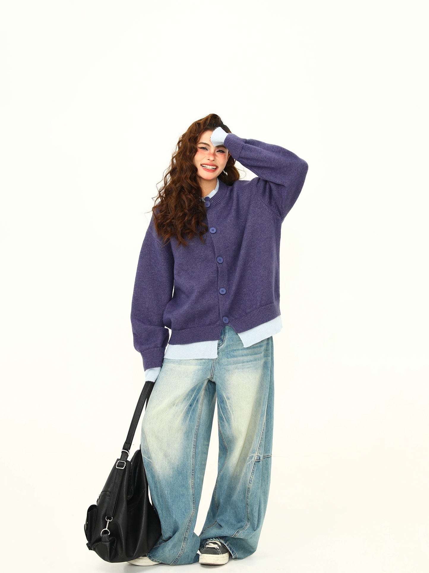 Round Neck Knit Cardigan WDZ0035