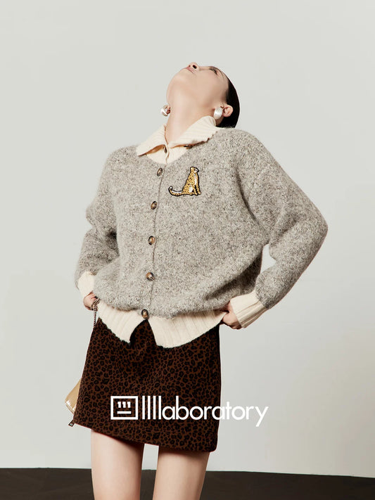 Layered-Style Knit Cardigan LLA0625