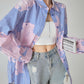 Blue Stripe Pink Art Print Shirt FER0180