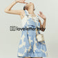 Blue & White Strap Dress LLA0095