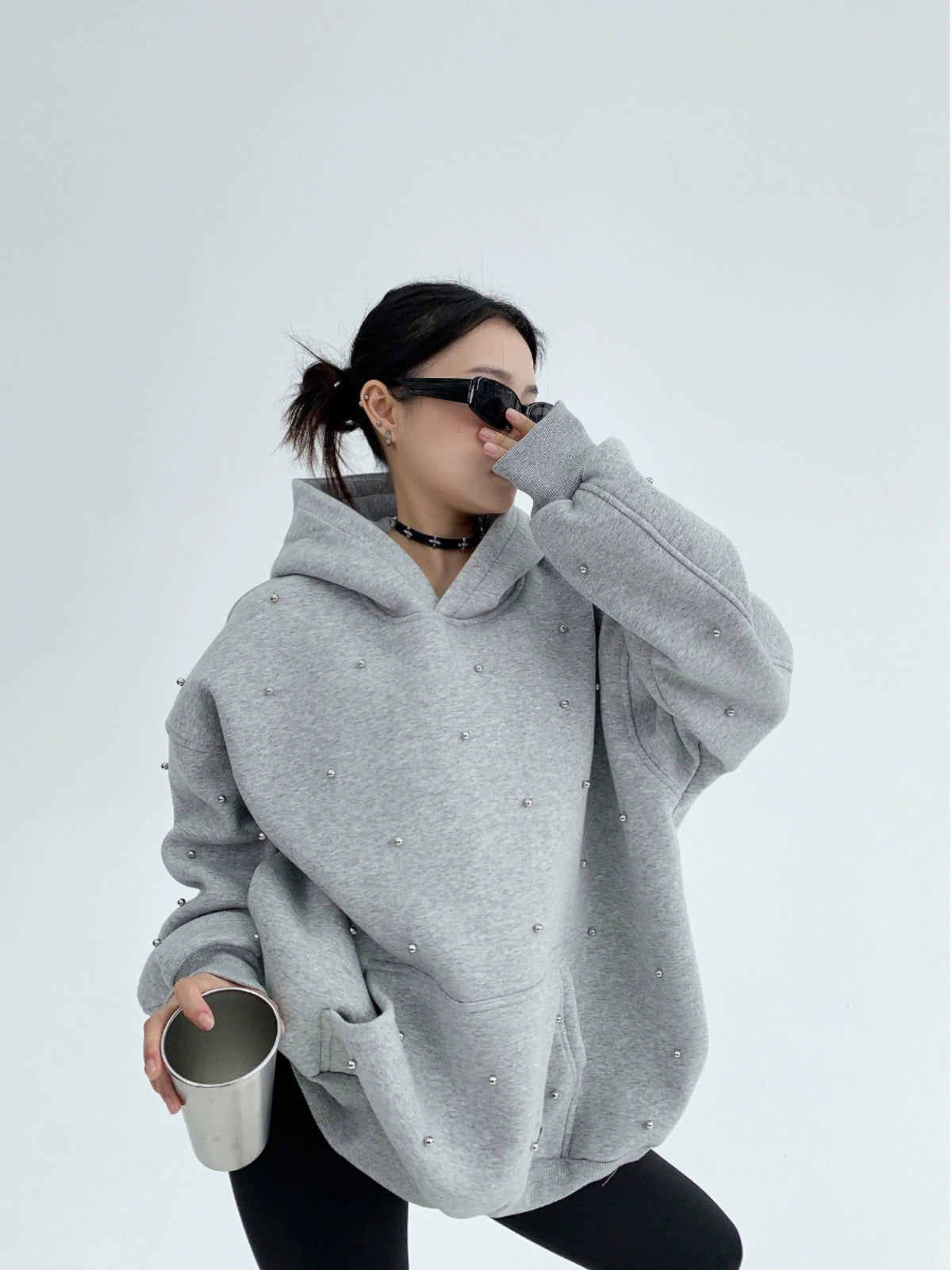 Silver Pearl Sweat Hoodie YLS0990