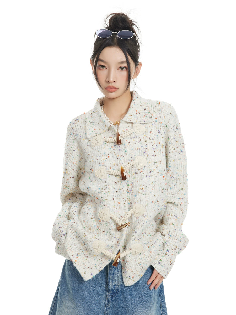 Polka Dot Polo Neck Cardigan  NXD0009