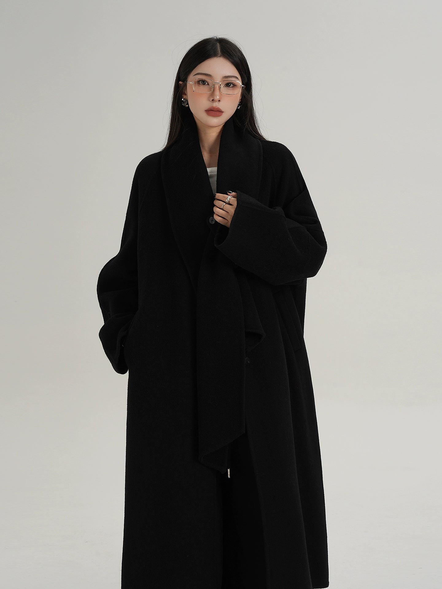 Scarf Long Wool Coat SRS0408