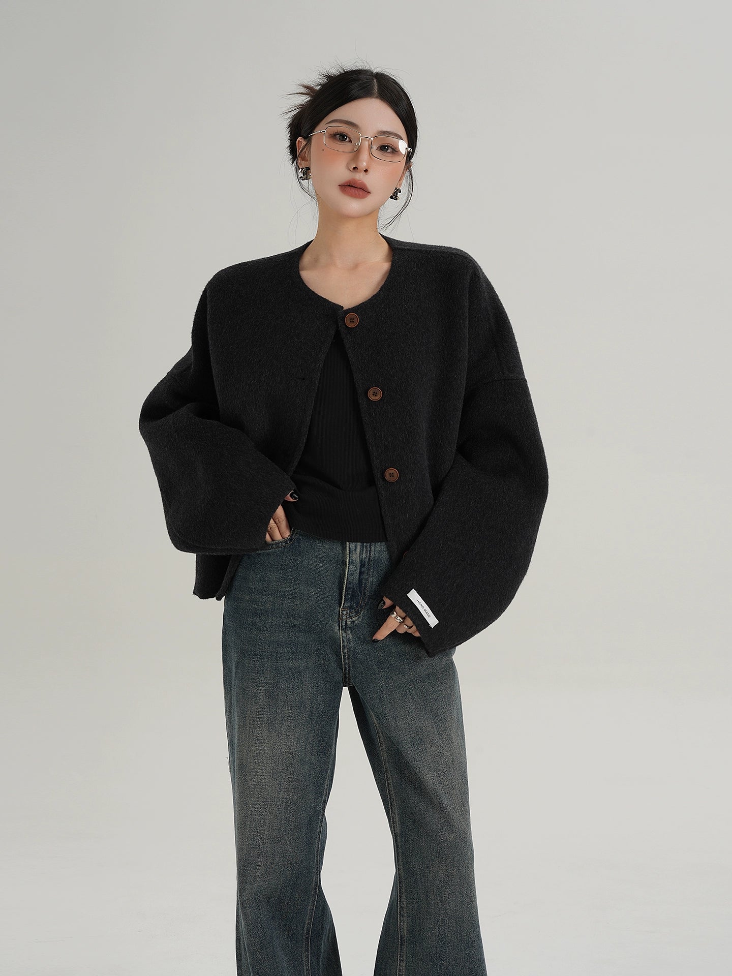 Crew Neck Knit Cardigan SRS0369