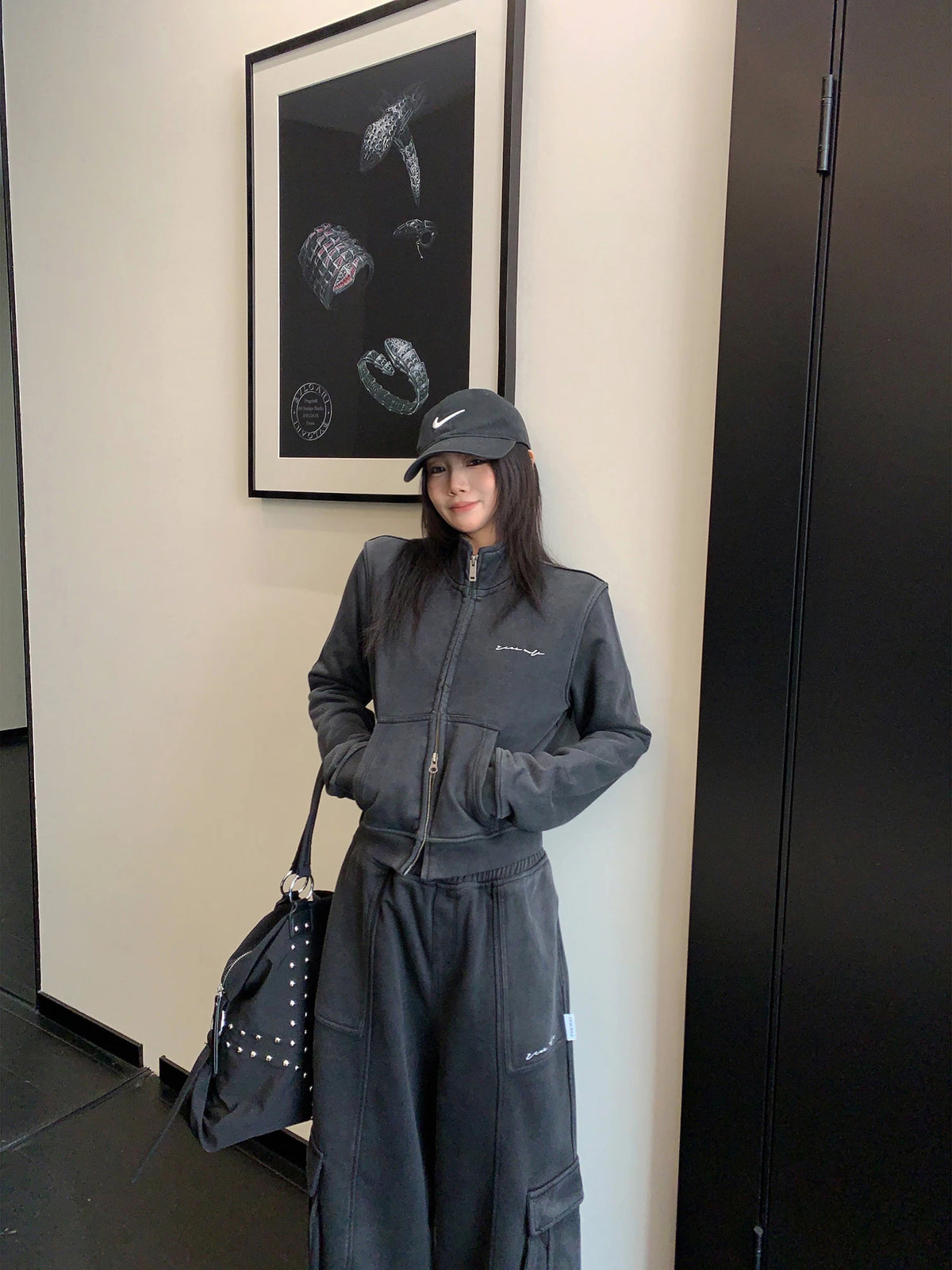 Vintage Double Zipper Jacket / Cargo Track Pants YLS1054