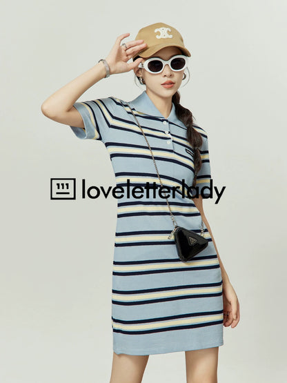 Polo Border Knit Dress LLA0094