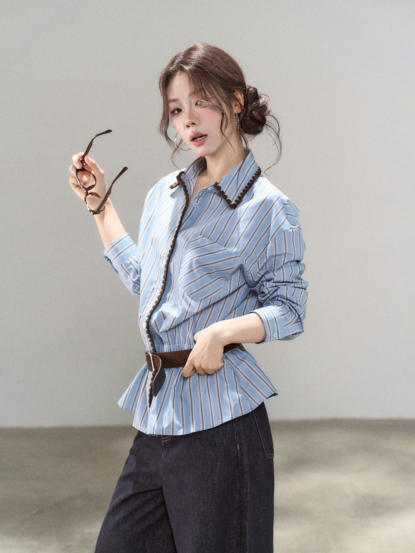 Blue Stripes Long-Sleeve Shirt WDB0015