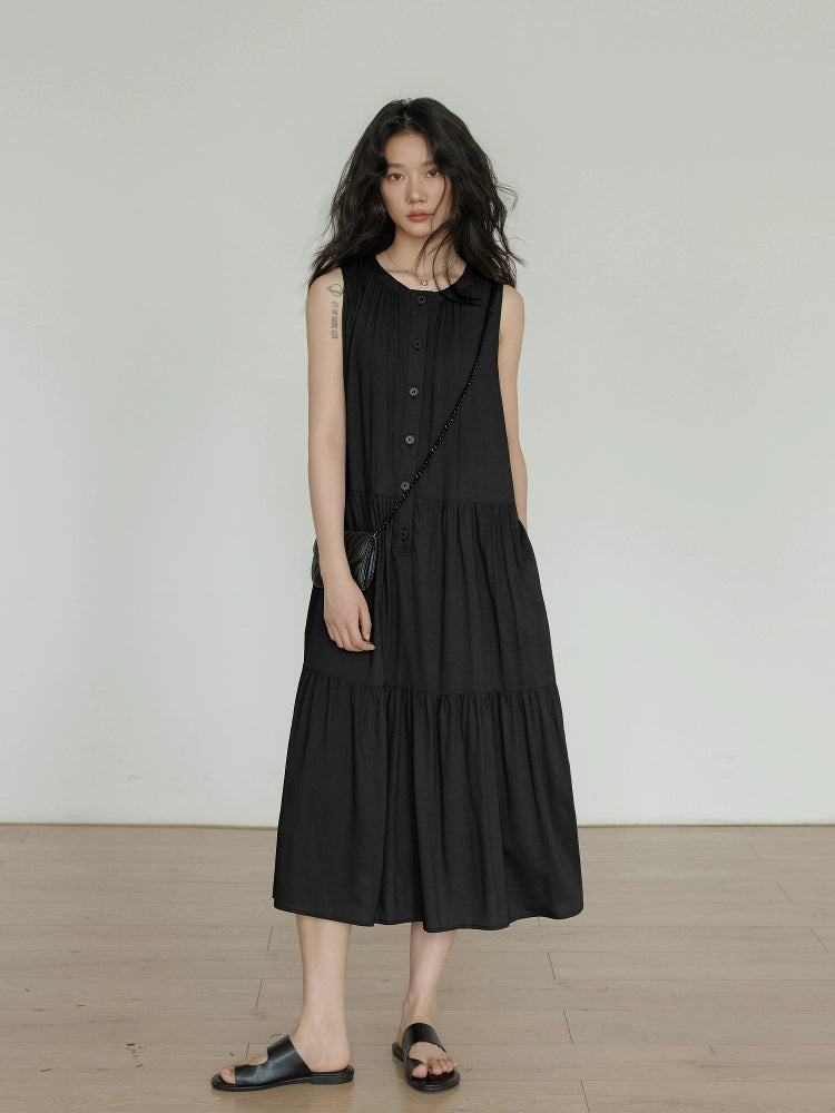 Tiered Gathered Long Dress VAS0119