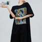 Cat Print Docking Maxi Dress FER0248