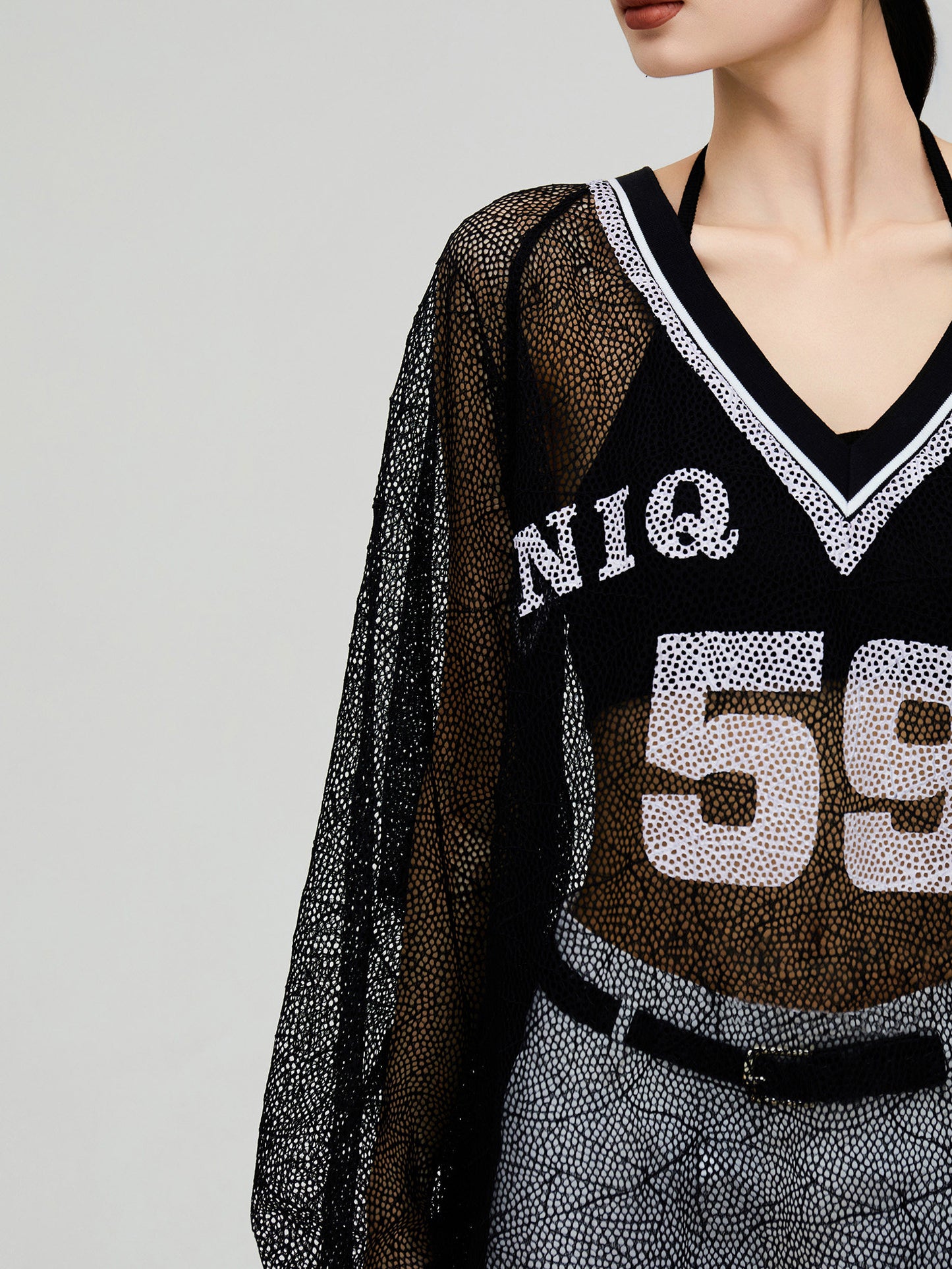 See-Through Mesh Pullover FER0253