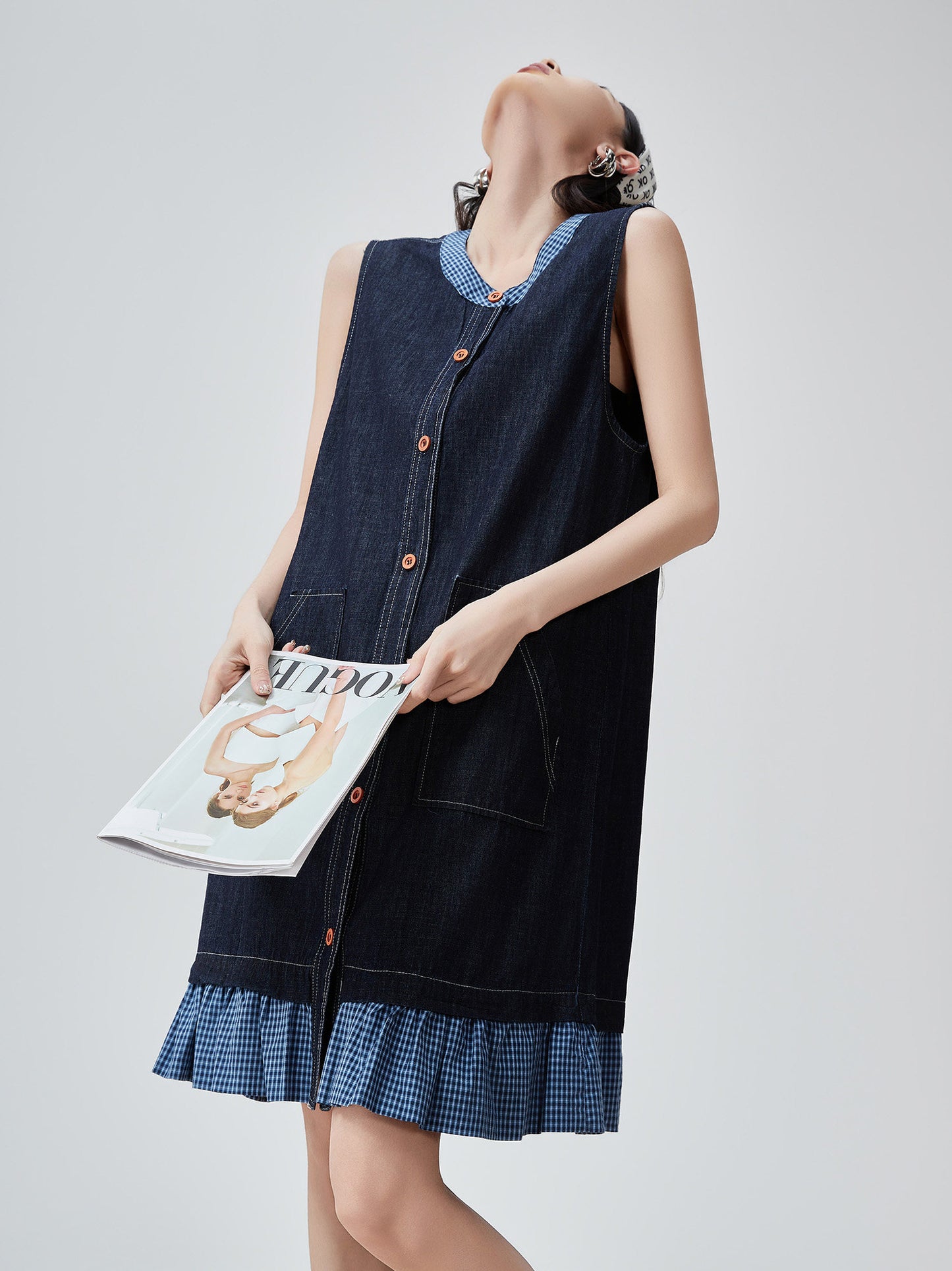 Gingham Check Sleeveless Mini Dress FER0280