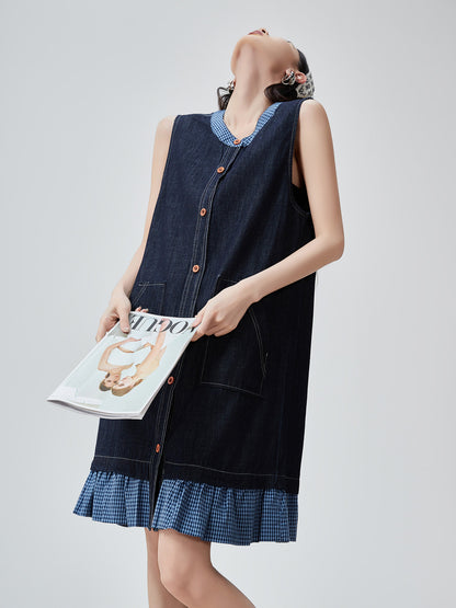 Gingham Check Sleeveless Mini Dress FER0280