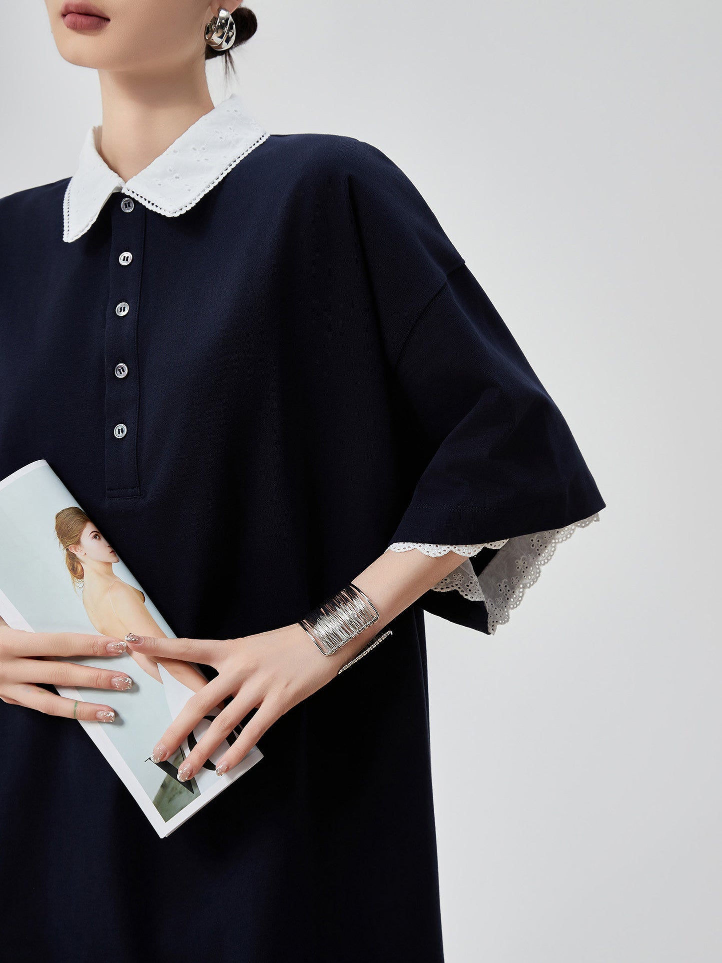 Two-Tone Polo Shirt Dress FER0226