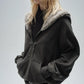 Half Zip Fur Hood Hoodie WAT0020