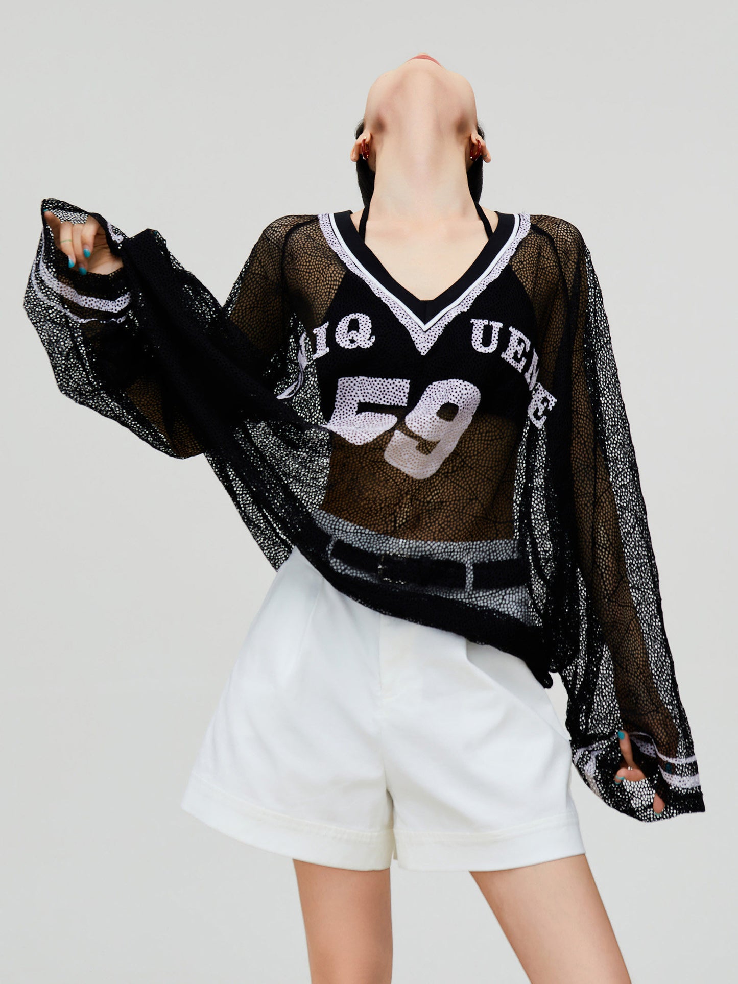 See-Through Mesh Pullover FER0253