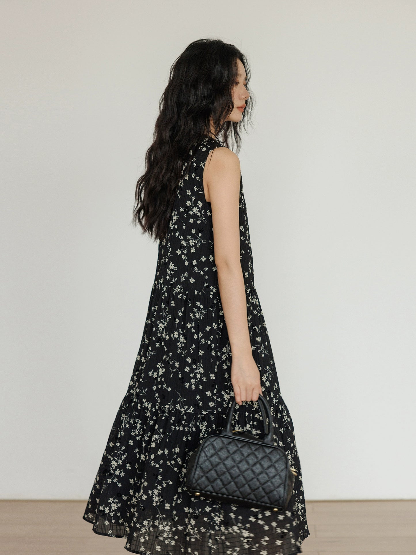 Sleeveless Floral Long Dress VAS0058