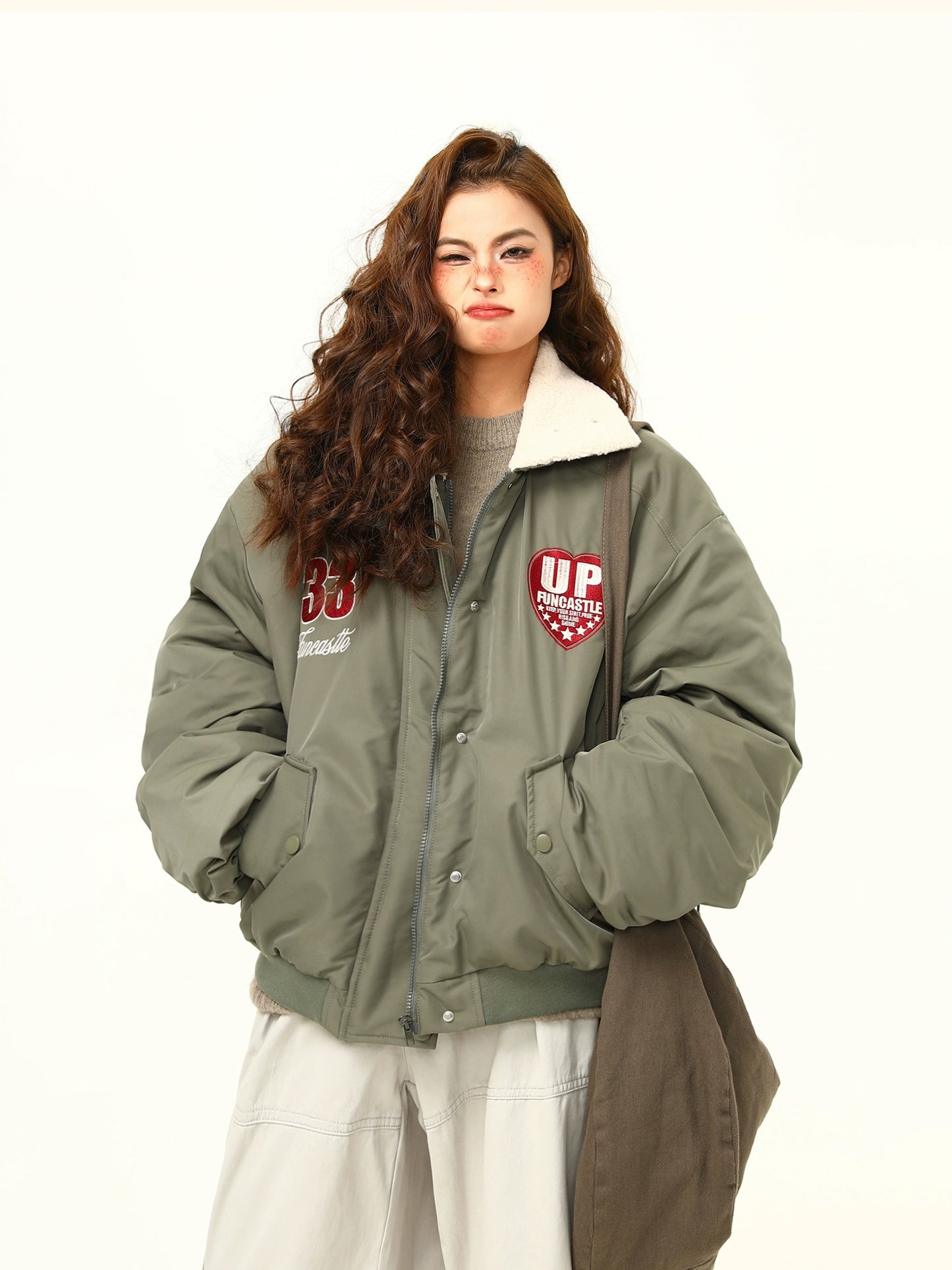 Retro Lambswool Collar Cotton Jacket WDZ0039