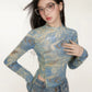 Spicy Tie-Dye Asymmetry Tops EPU0001