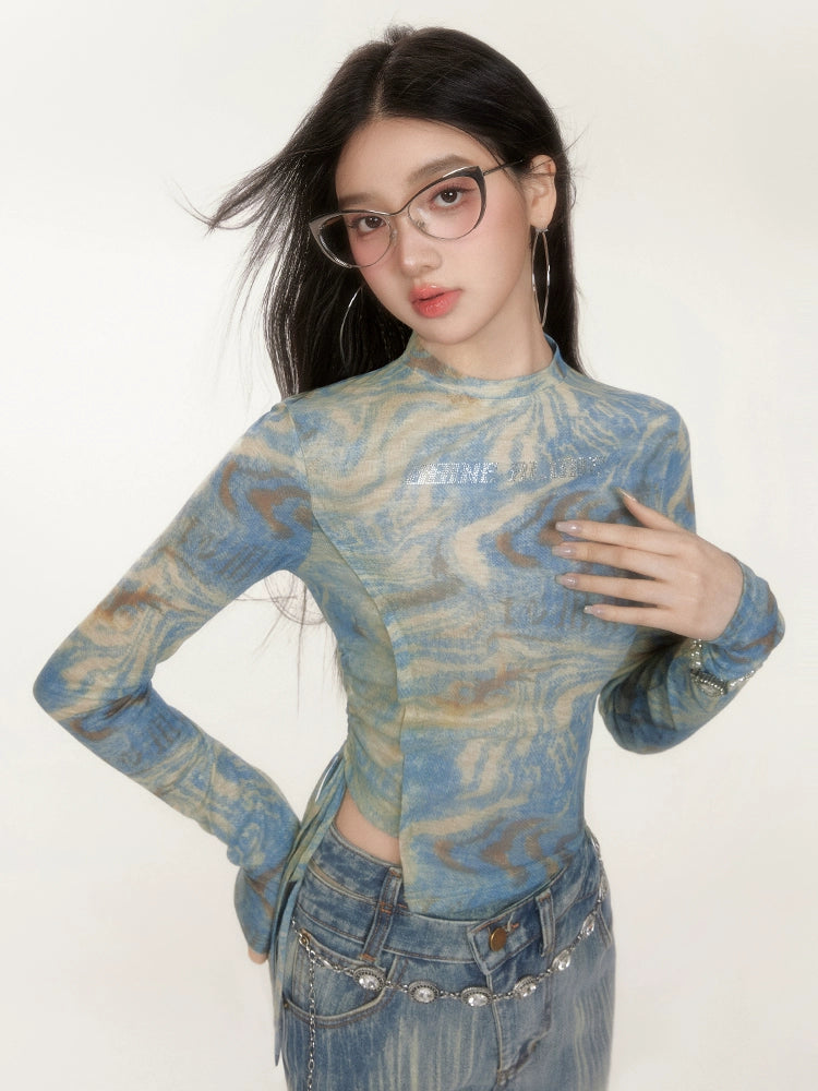 Spicy Tie-Dye Asymmetry Tops EPU0001