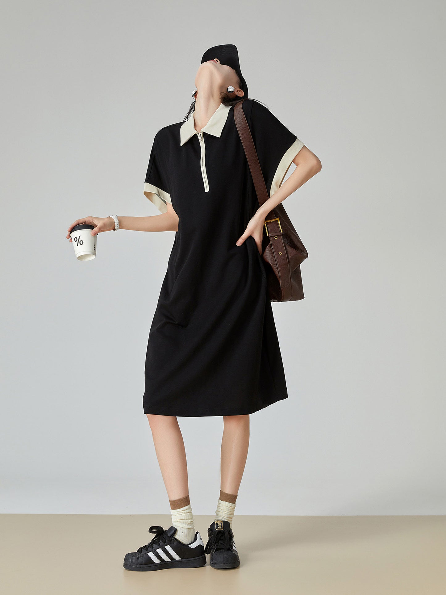 Bicolor Polo Mini Dress FER0122