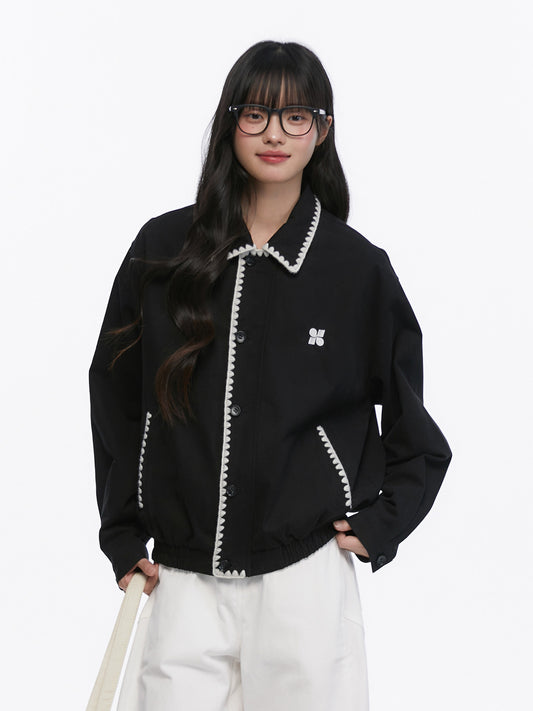 Shell Embroidered Harrington Jacket KIP0004