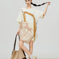 Horse-Handle Scarf Layered Dress FER0295