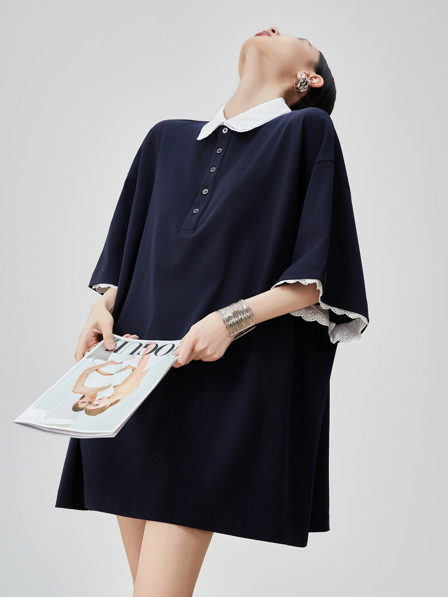 Two-Tone Polo Shirt Dress FER0226