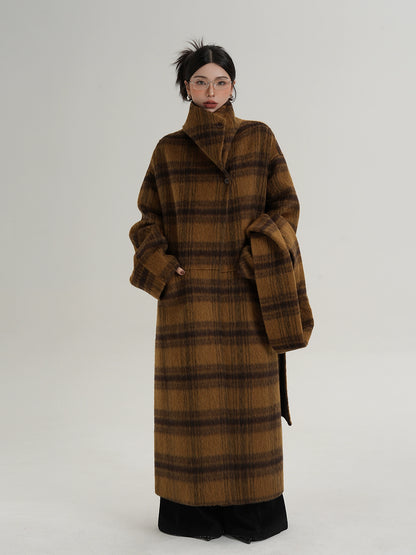 Plaid Long Wool Coat SRS0390