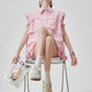Pink Sleeveless Shirt / Half Pants FER0345