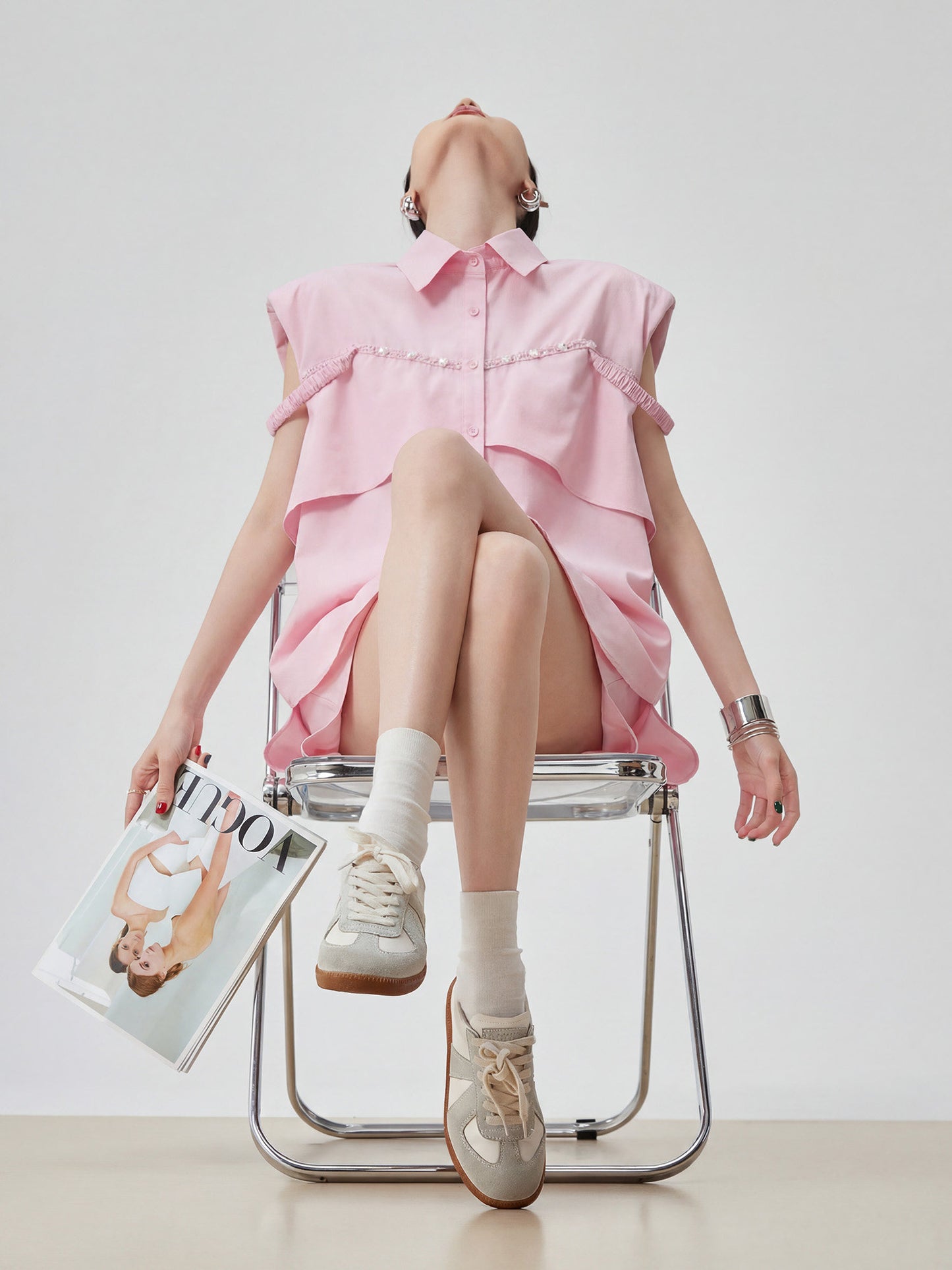 Pink Sleeveless Shirt / Half Pants FER0345