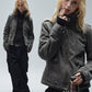 Stand Collar Punk Washed Jacket WAT0010