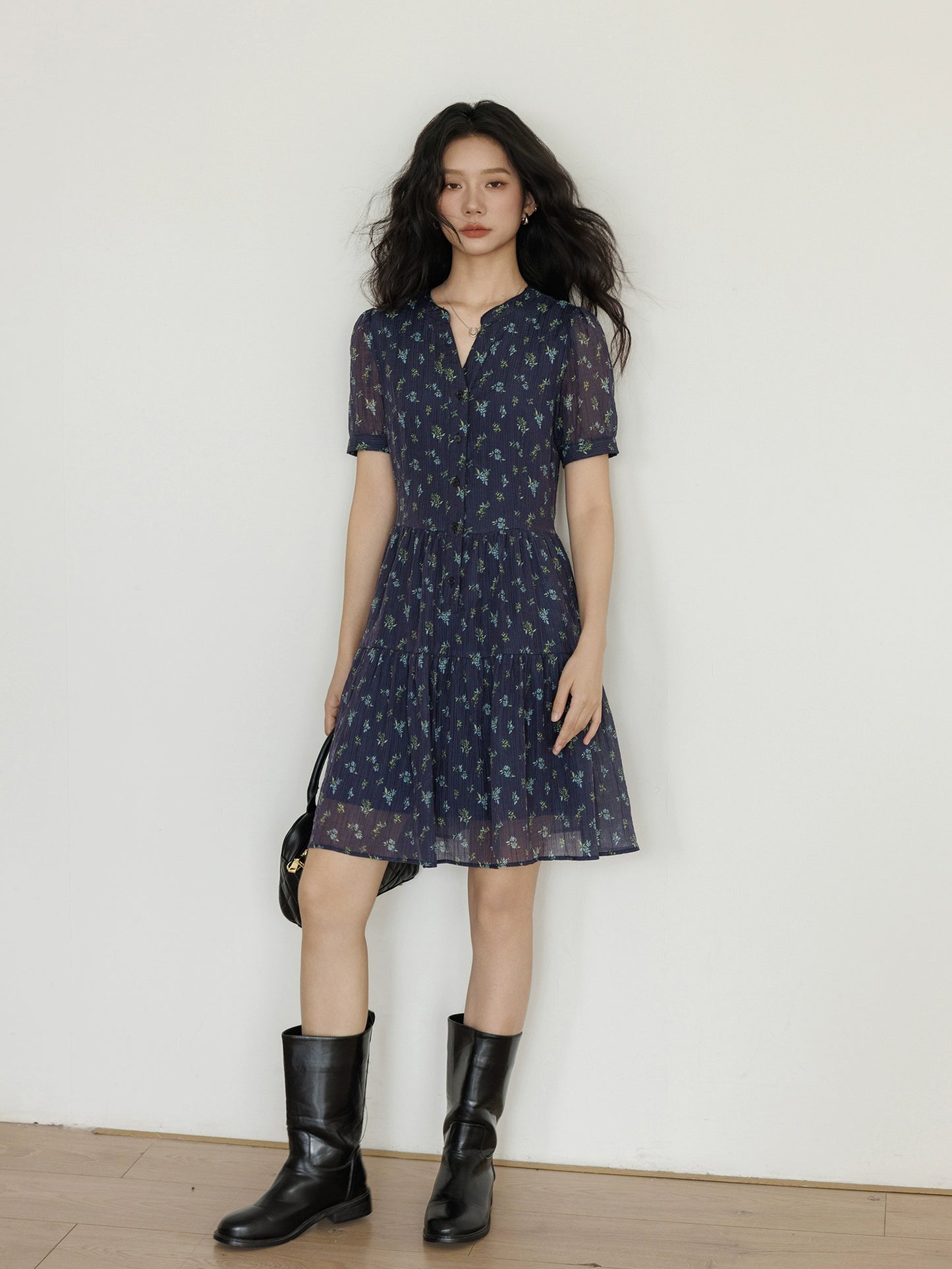 Flower French Mini Dress VAS0107