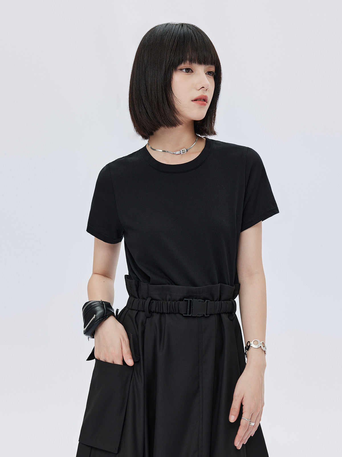 Patch Pocket Waist T-Shirt Dress SHN0013