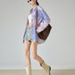 Blue Stripe Pink Art Print Shirt FER0180