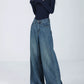 Denim Semi Flared Wide Pants / Long Sleeve Top ABW0003