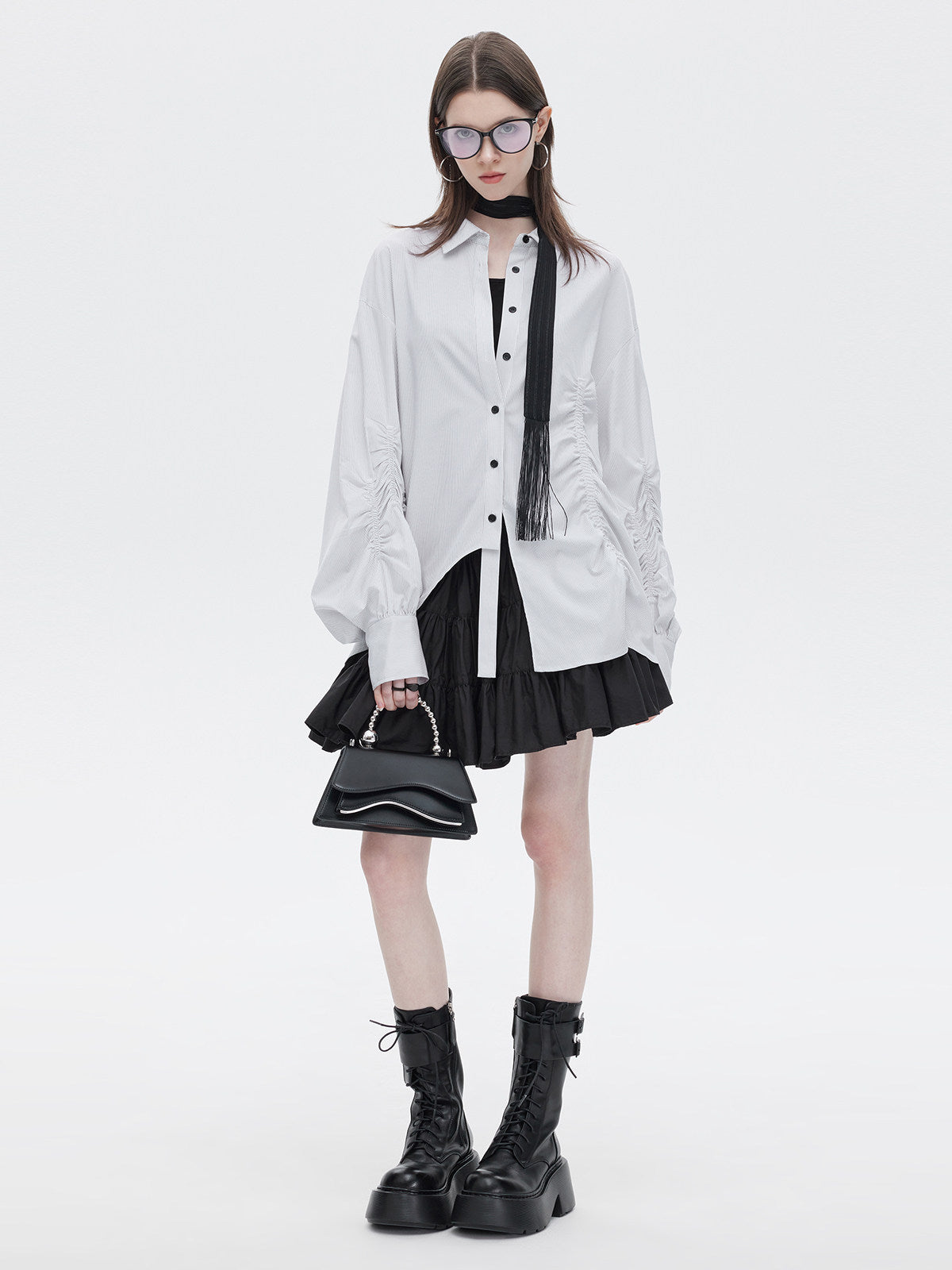 Bamboo Irregular Long-Sleeve Shirt SHN0021