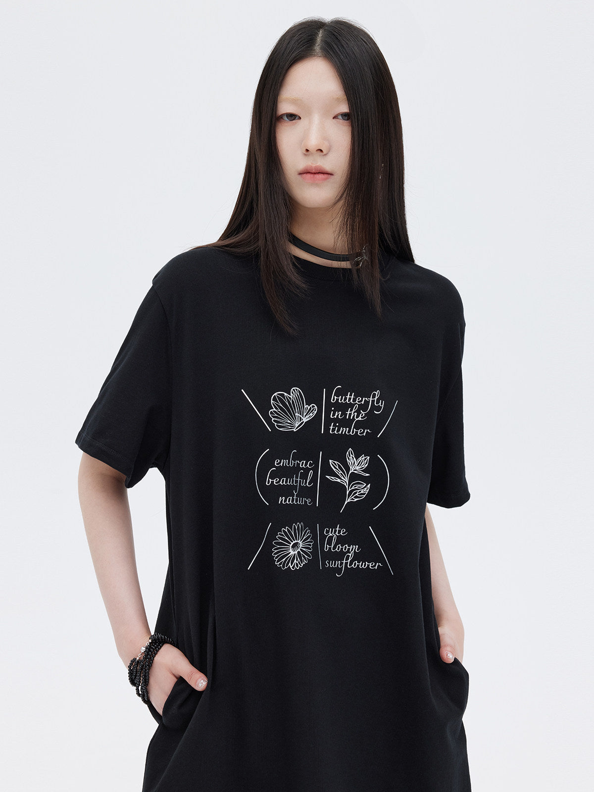 Ruffle Lace T-Shirt Dress SHN0026