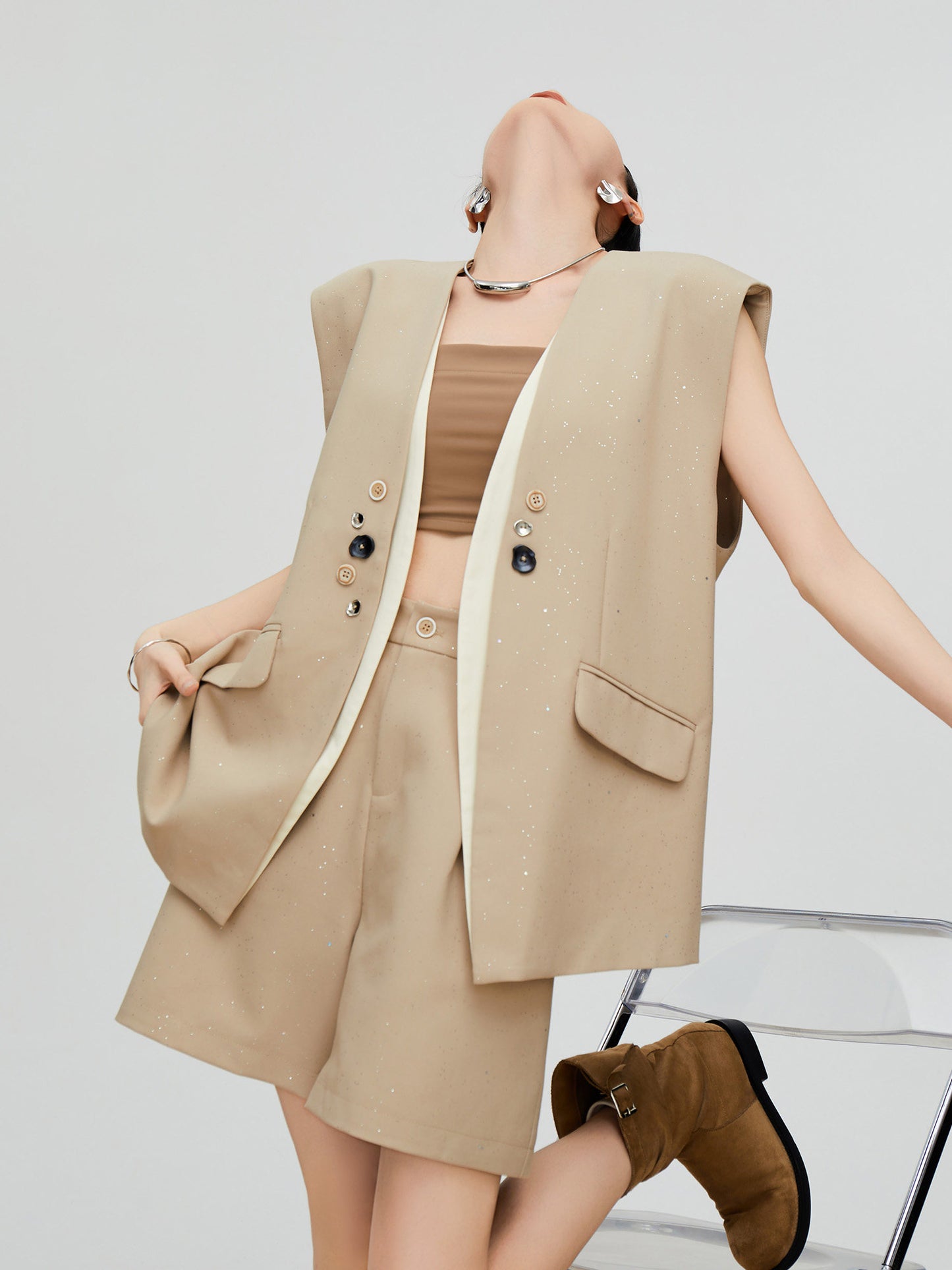 Modern Sleeveless Jacket / Half Pants FER0334