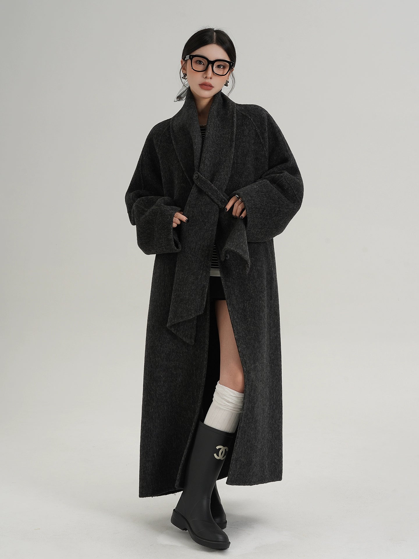 Scarf Long Wool Coat SRS0408