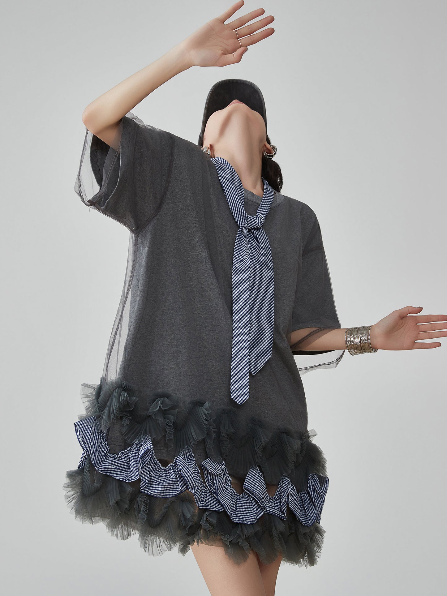 Hem Mesh Tulle Dress FER0159