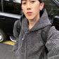 Stripe Zip Up Hoodie FLG0008