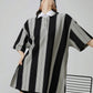 Wide Stripe Short-Sleeve Polo Top FER0309