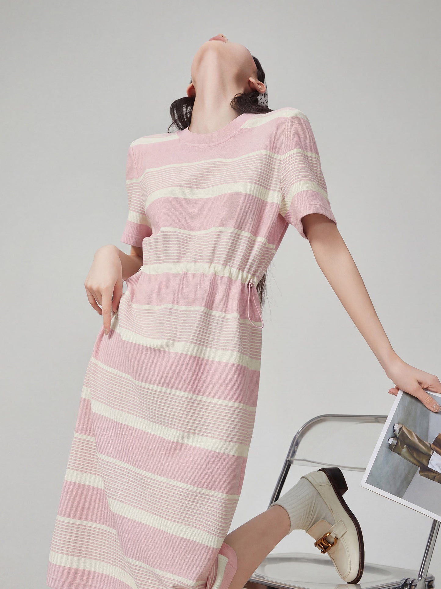 Thick Border Long Dress FER0135