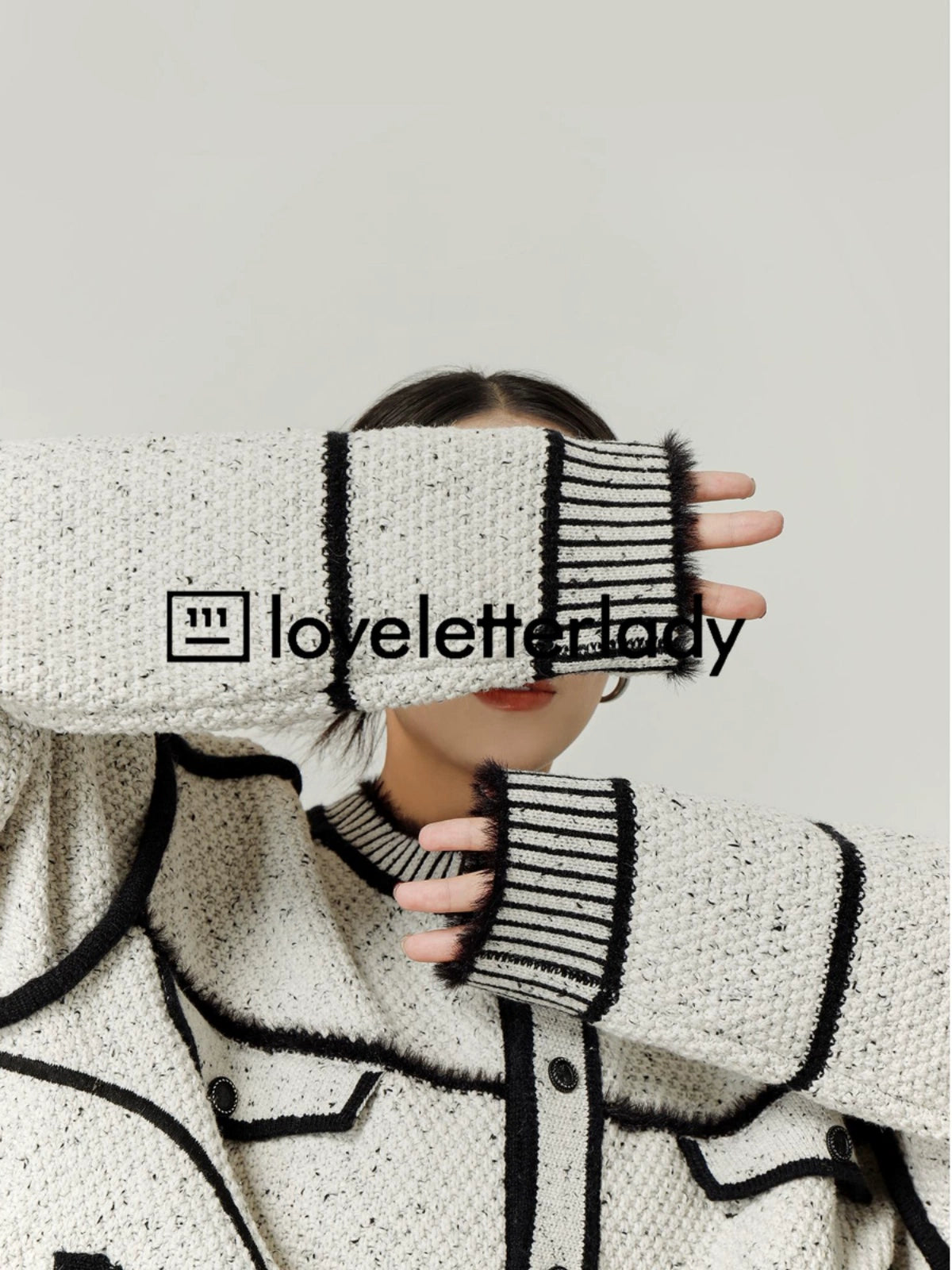 Bicolor Stitch Knit Cardigan LLA0387 – AuroraBoutique Bicolor Stitch Knit Cardigan LLA0387 – AuroraBoutique