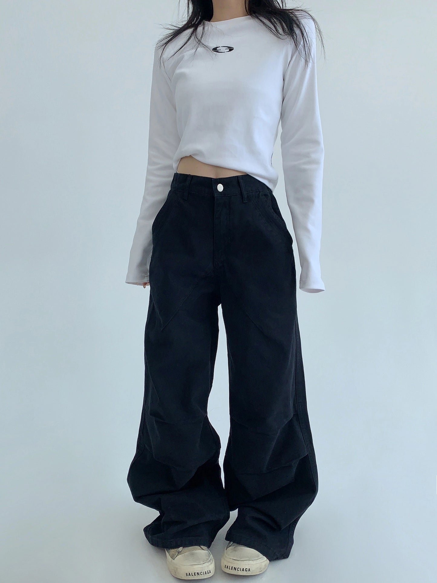 Oversized Denim Cargo Pants YLS0936