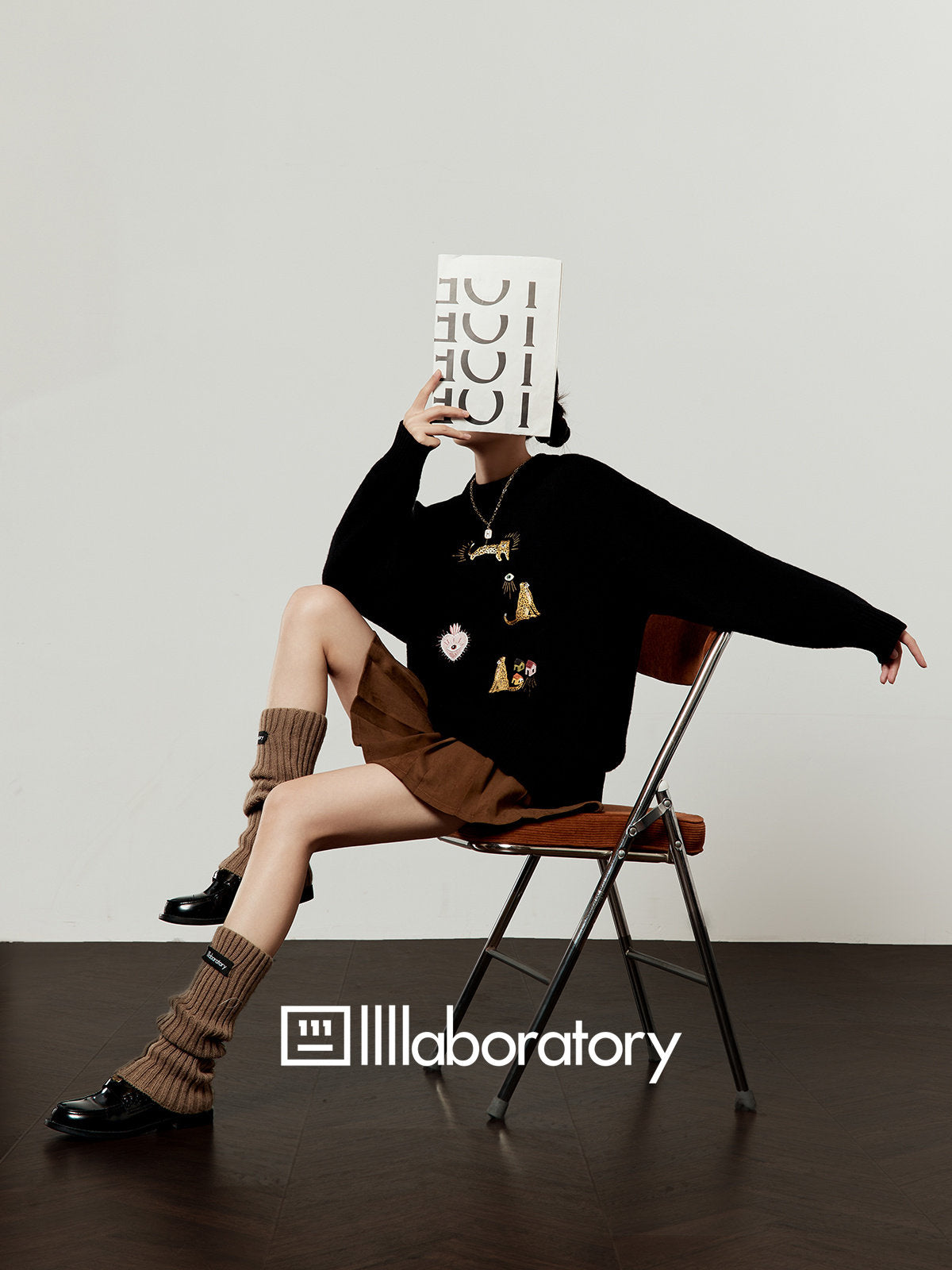 Leopard Embroidery Loose Knit LLA0600