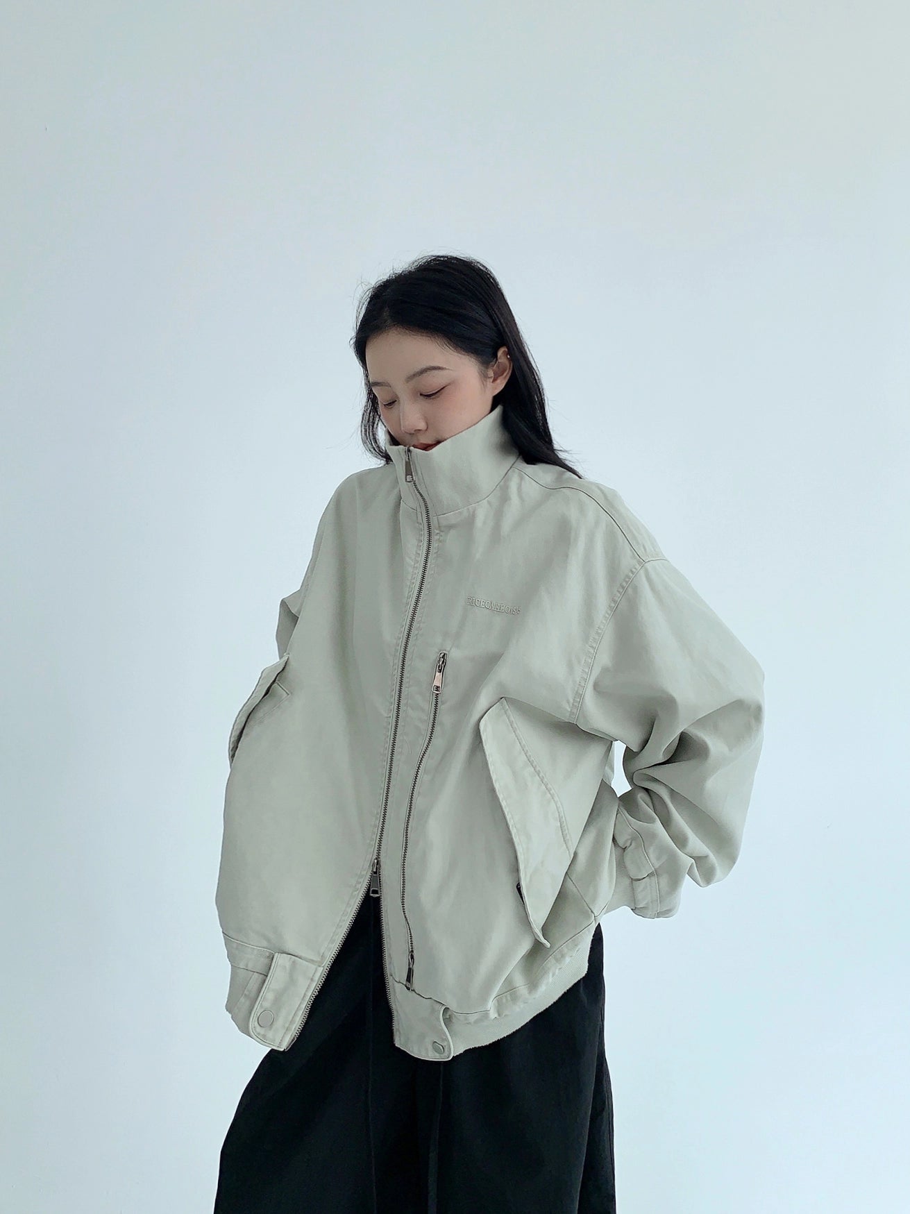 Double Zipper Stand Collar Jacket YLS0933