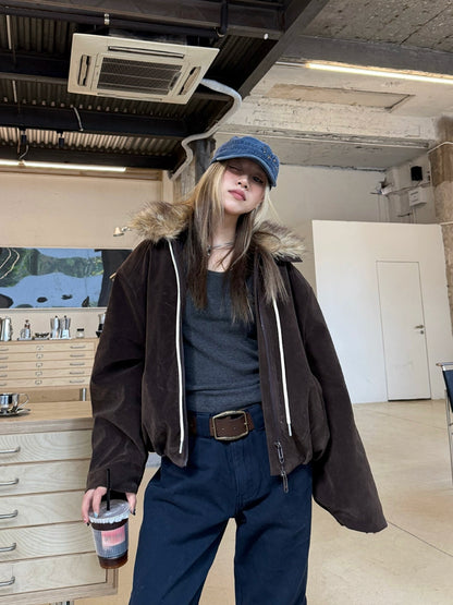 Fur Collar Suede Jacket CYE0032